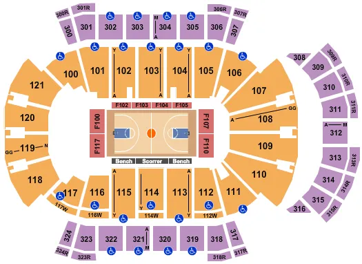 VyStar Veterans Memorial Arena Seating Chart